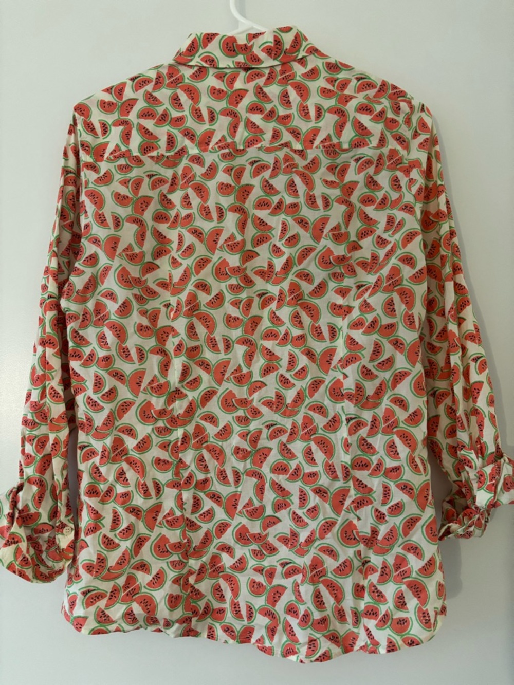 J.Crew Perfect Fit Watermelon Button-Down Top S - Picture 2 of 4